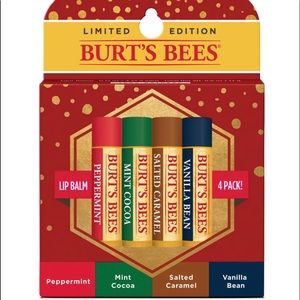Limited Edition Burt’s Bees Holiday Winter Flavors Lip Balm 4 Pack